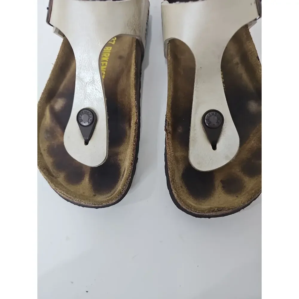 Birkenstock Gizeh Regular Fit Birko Flor Graceful Pearl/White Size 37 / 6.5
